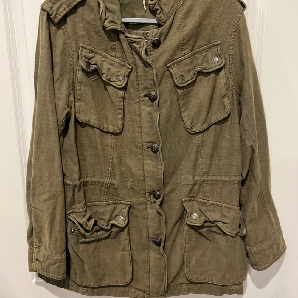 Free People Army Green Utility Jacket
